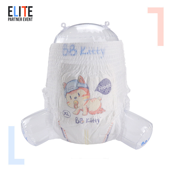 BB Kitty Korean Diaper Pants Couches Bebe Panales Desechables Nappy Panties Chlorine Free Baby Diapers Wholesale