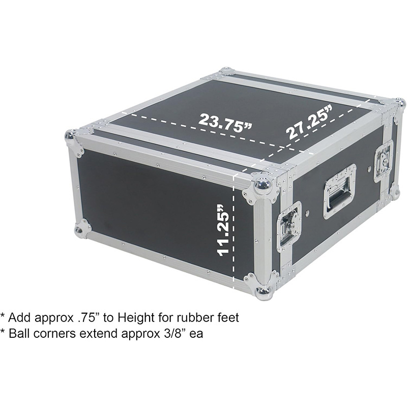 ATA Amp Rack Flight Case 19 Inch Rack 4U Half Depth Flight Road Case