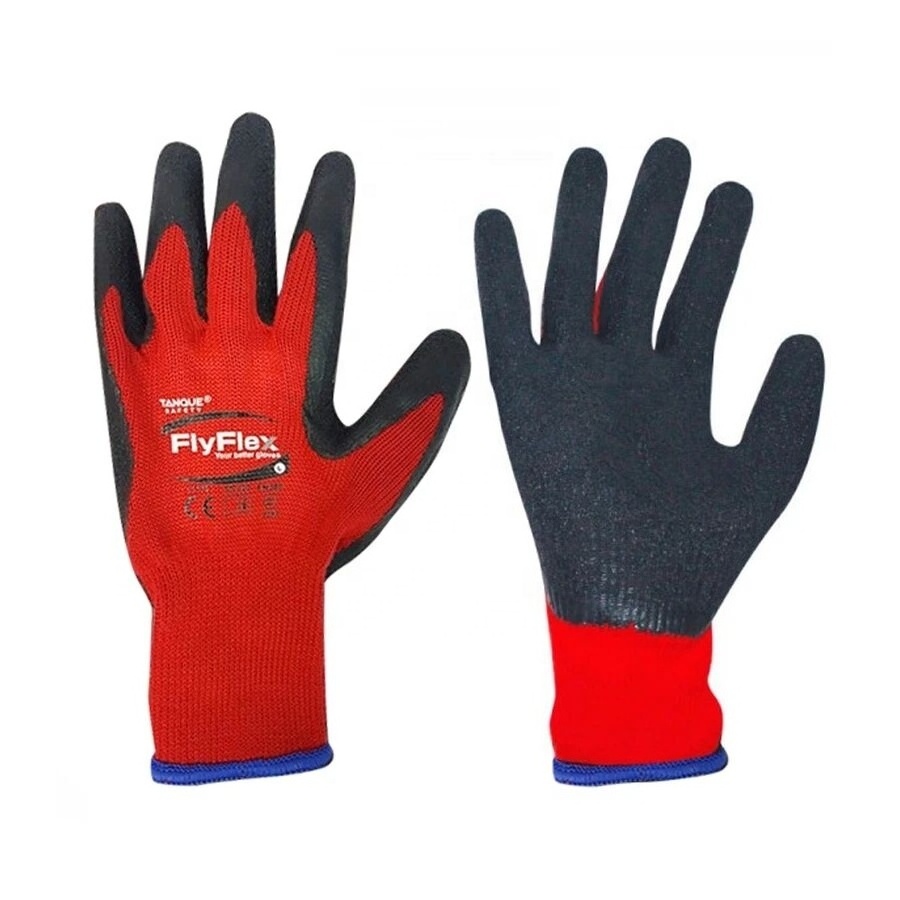 Suncend FLYFLEX  polycotton Latex glove  support and elasticolatex cotton work gloves