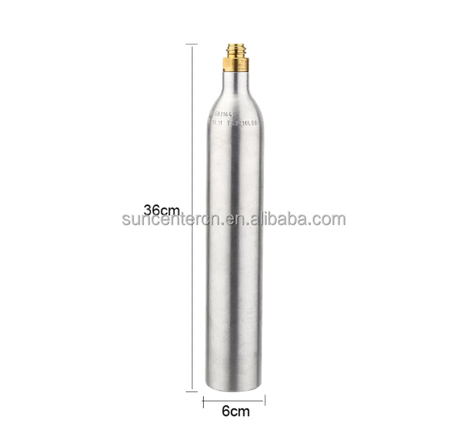 Food Grade Aluminium Soda C02 Gas 0.6l Soda Cylinders Co2 Cartridge for Soda Maker