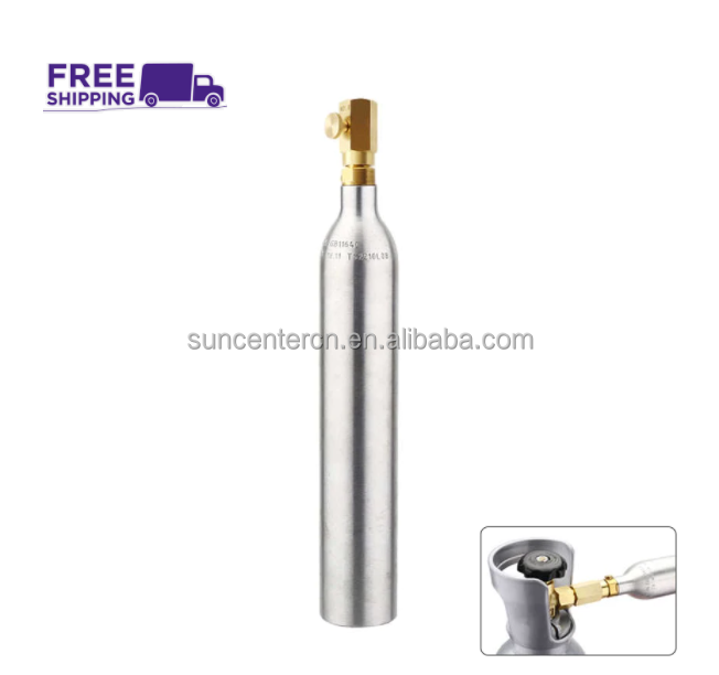 Food Grade 425g 0.6L Co2 Aluminum Bottle Gas Cylinder For Soda Maker Machine