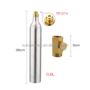 Food Grade 425g 0.6L Co2 Aluminum Bottle Gas Cylinder For Soda Maker Machine