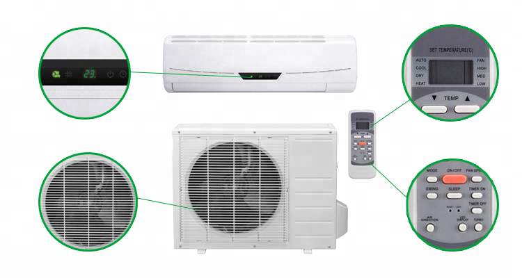 Dc 48V Inverter Solar Portable 18000btu Solar Air Conditioner R410a Room 9000btu 12000btu 18000btu 24000BTU 9000 Cooling Only 48