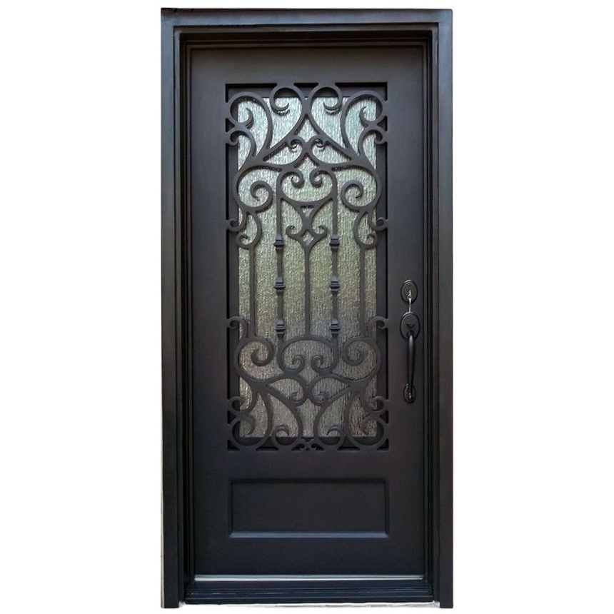 French bullet proof exterior bifold wtought iron entrance front door for house