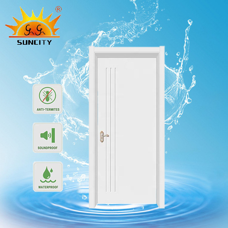 Modern White Turkey Bathroom Design Waterproof Soundproof Residential Door Interior WPC Door