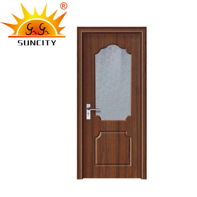 Luxury Turkey Waterproof Sliding Bathroom Black Interior Plastic MDF PVC Doors For Houses