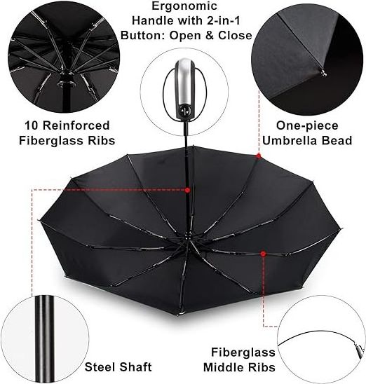 Fashion designer auto sunshade paraguas custom logo compact portable rain automatic windproof 3 folding umbrella