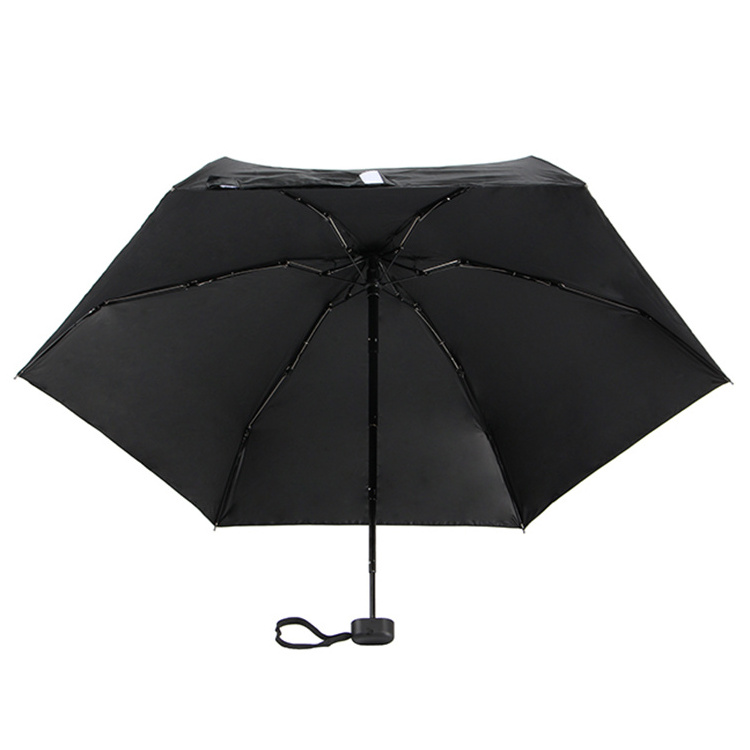 Small Moq Custom Logo Cell Phone And Light Stylish 5 Fold Rain Umbrella