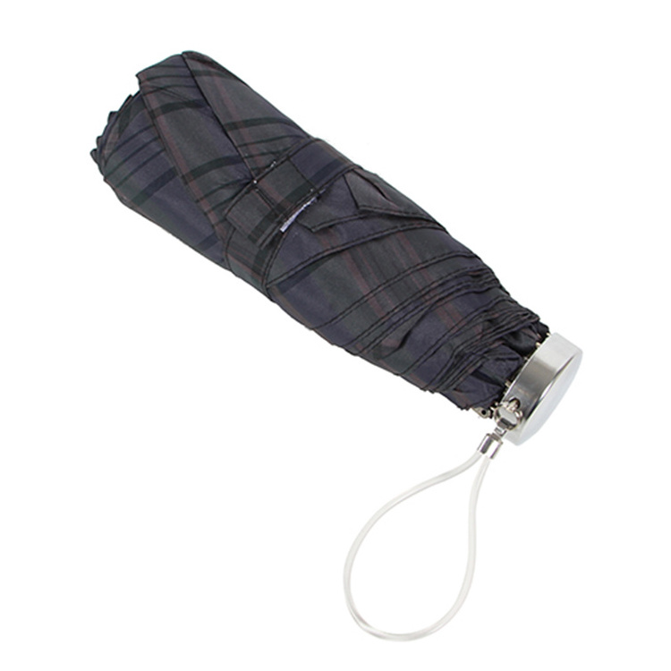 Customised Mini Pocket Compact Five-folding Korean Plaid Umbrella