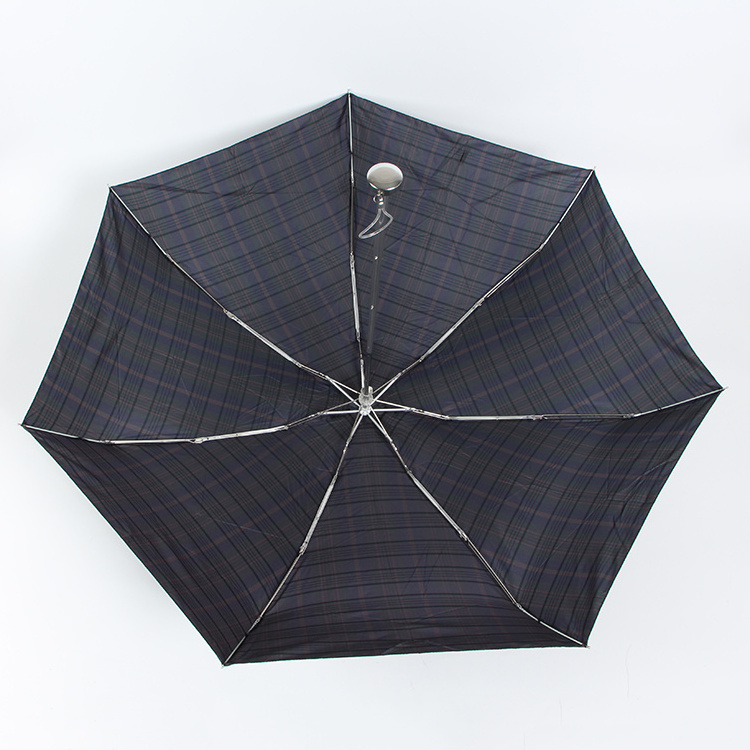 Customised Mini Pocket Compact Five-folding Korean Plaid Umbrella