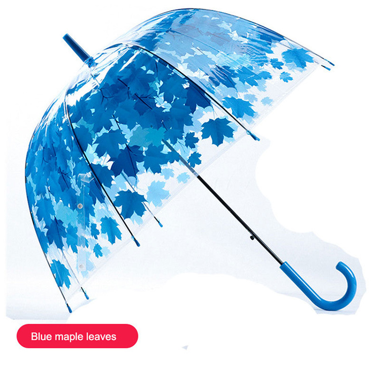 High Quality 23 Inch Dome Sunflower Clear Transparent Colors Poe Umbrella