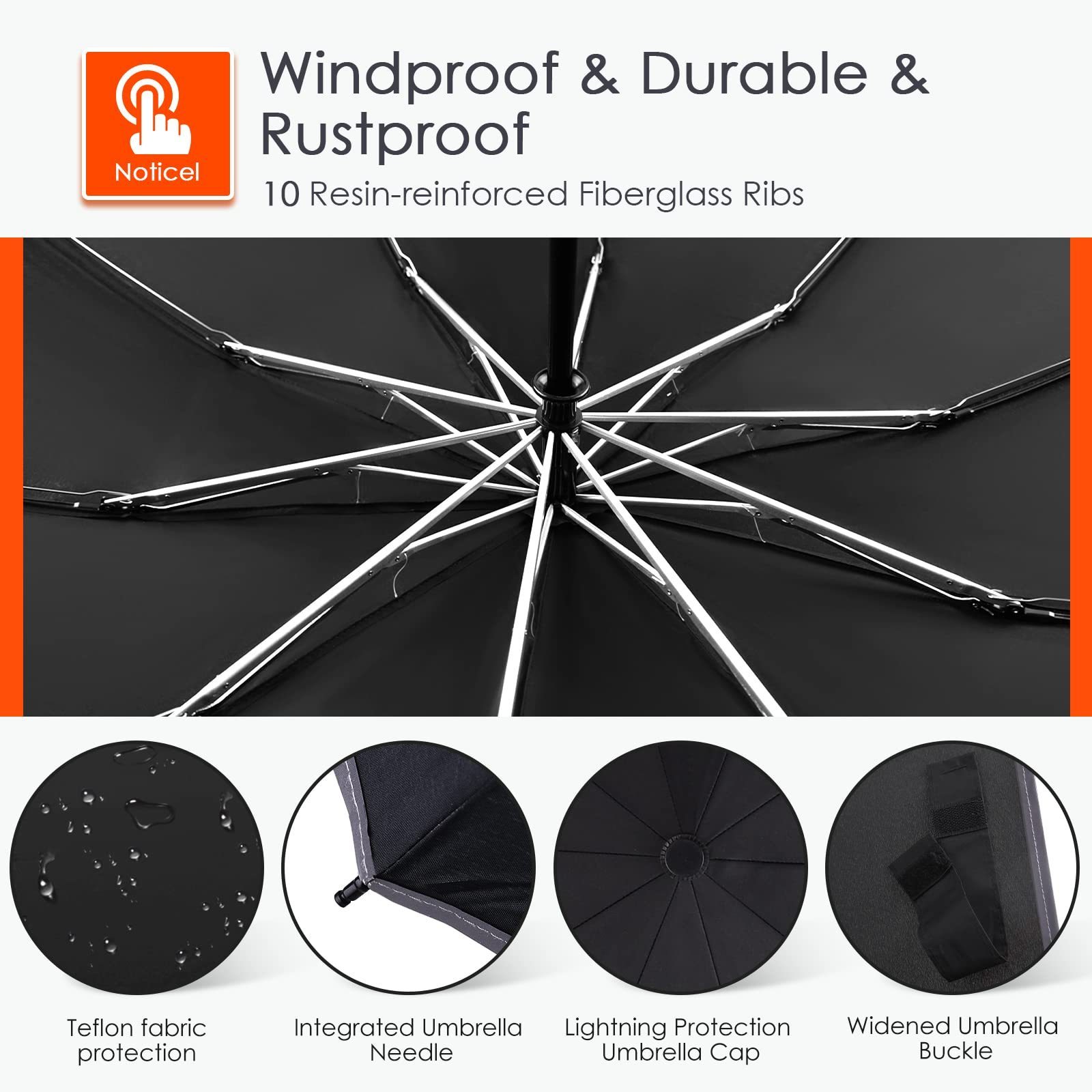 Sun City  extroversion 10 ribs uv umbrella automatic big with reflective edge rainproof rustproof and strong windproof