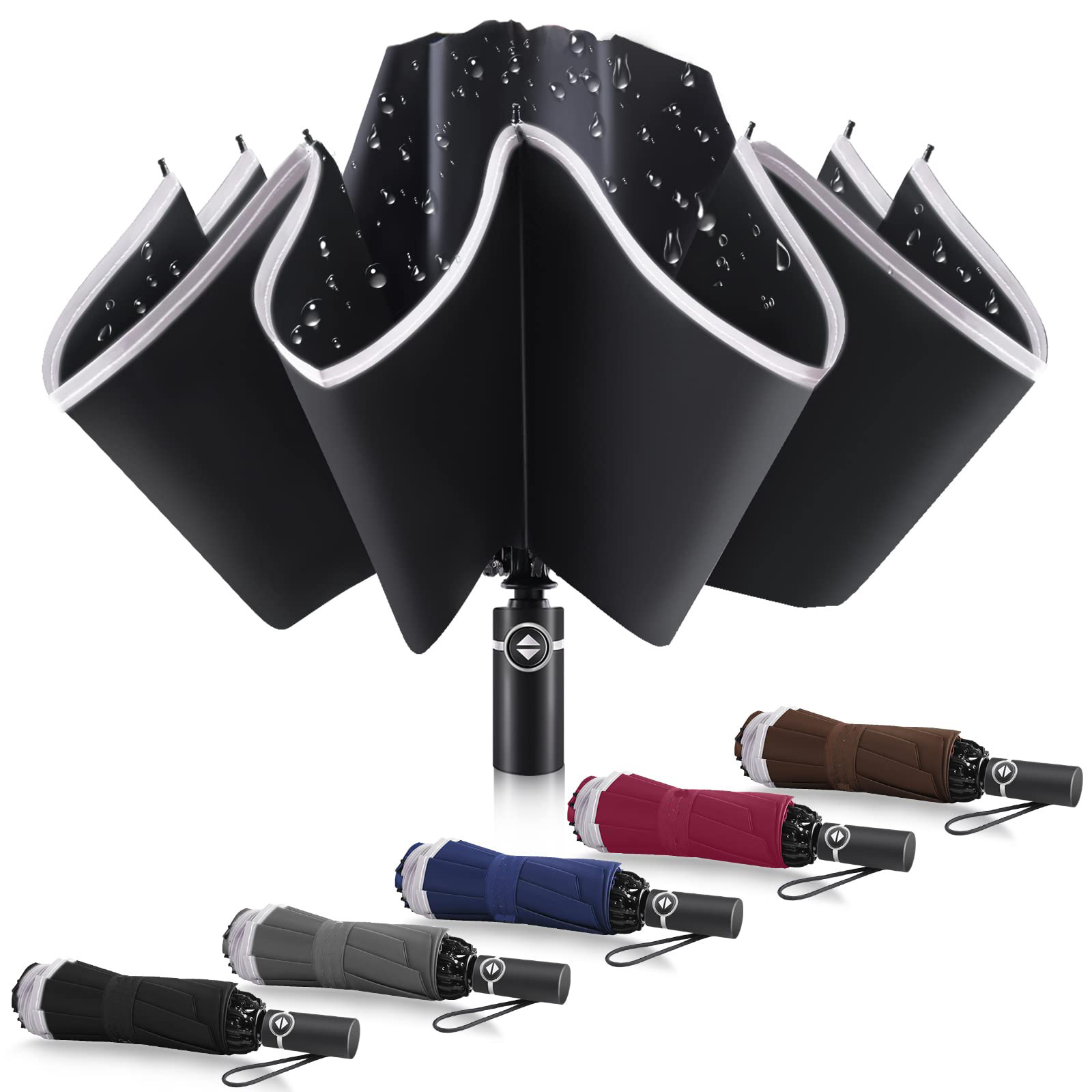 Sun City  extroversion 10 ribs uv umbrella automatic big with reflective edge rainproof rustproof and strong windproof