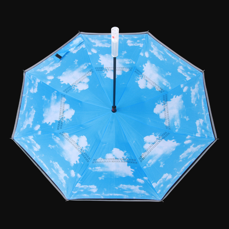 Commercial Rechargeable Portable Inverse Reflect Led Light Up Umbrella