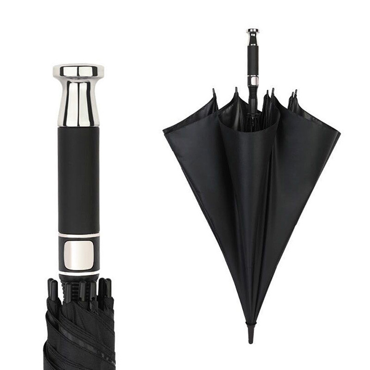 Sun City High Quality 190T Pongee Uv Proof Black Coating Fiberglass Automatic Opening Golf Umbrella Windproof With Custom Logo