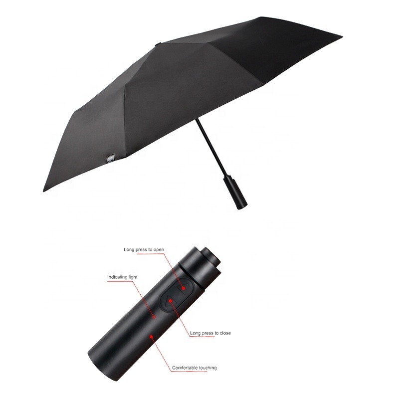 High-tech Smart Innovation Super Luxury Patent Auto Open Close Full Electric Umbrella Automatic With Power Bank Handle