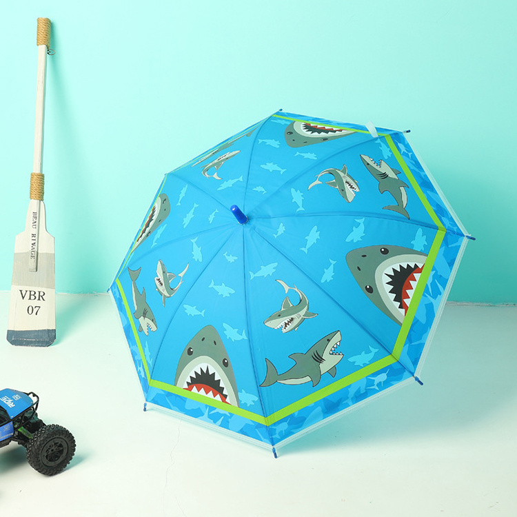 New Innovative Straight Full Printing POE Pvc Child Umbrella For Kid