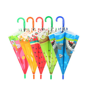 New Innovative Straight Full Printing POE Pvc Child Umbrella For Kid