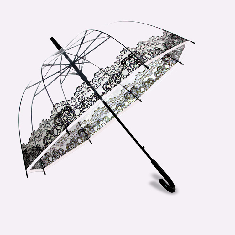 Transparent Material I Love You Paris Clear Birdcage Poe Umbrella