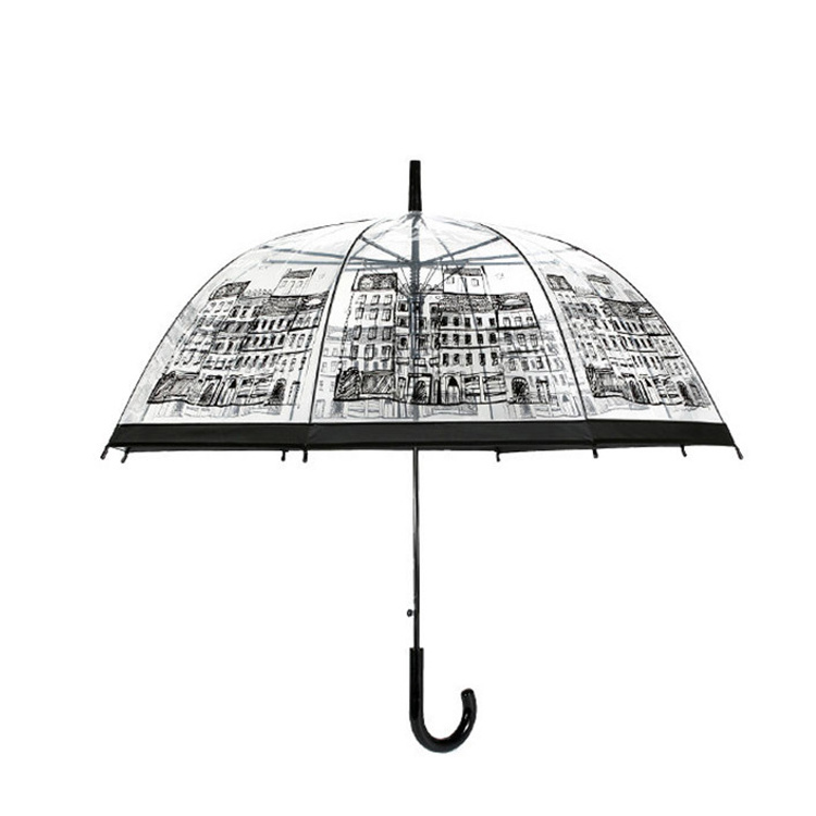 Transparent Material I Love You Paris Clear Birdcage Poe Umbrella