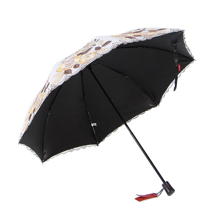 Promotion Sleeve Sun Uv Fiberglass 2 Folding Umbrella