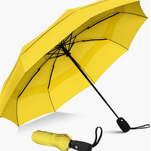 Windproof Travel - Wind Resistant, Small - Compact, Light, Strong Steel Shaft, Mini, Folding and Portable Umbrella Automatic