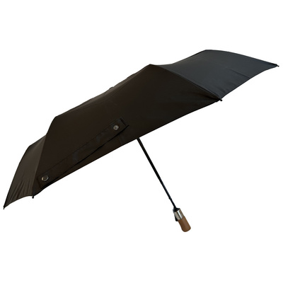 hig quality strong frame windproof umbrella 3 fold wooden umbrella 3 folding umbrella