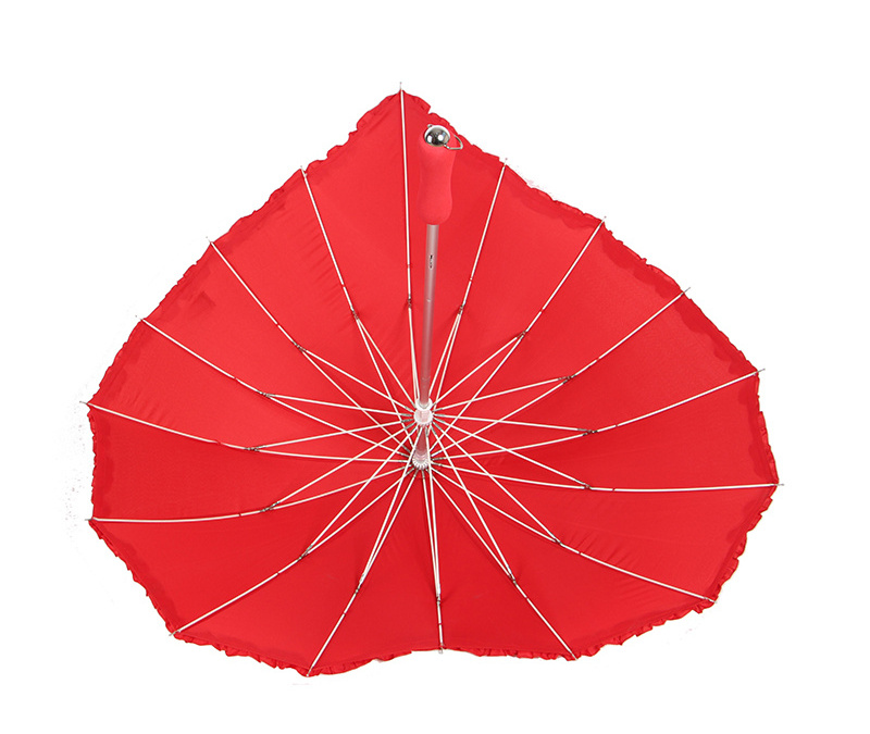 Special heart shape design lover couple water resistance aluminum red umbrella