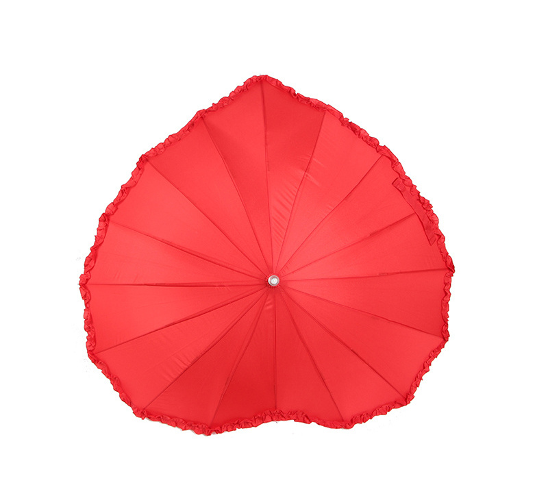 Special heart shape design lover couple water resistance aluminum red umbrella