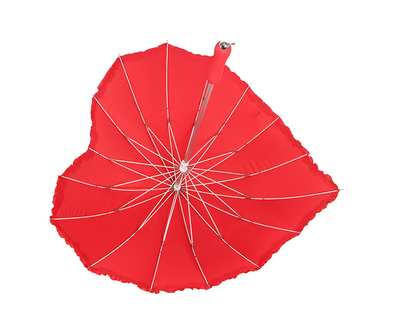 Special heart shape design lover couple water resistance aluminum red umbrella