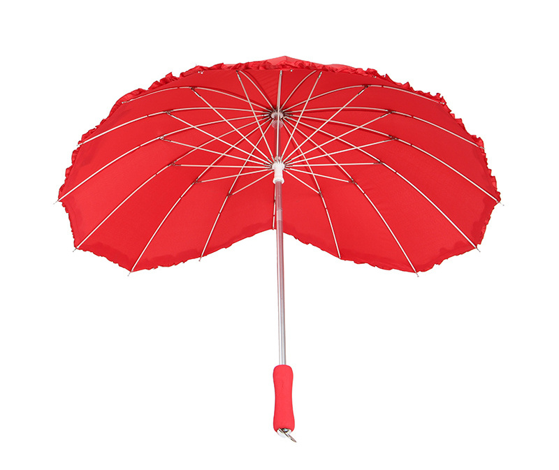 Special heart shape design lover couple water resistance aluminum red umbrella