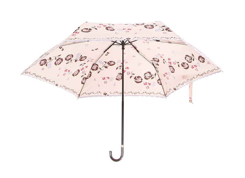 East Asia mode fashion three fold short lace ladies parasol umbrella manufacturer