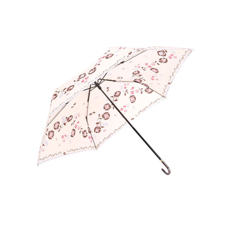 East Asia mode fashion three fold short lace ladies parasol umbrella manufacturer