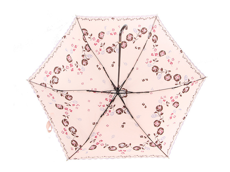 East Asia mode fashion three fold short lace ladies parasol umbrella manufacturer