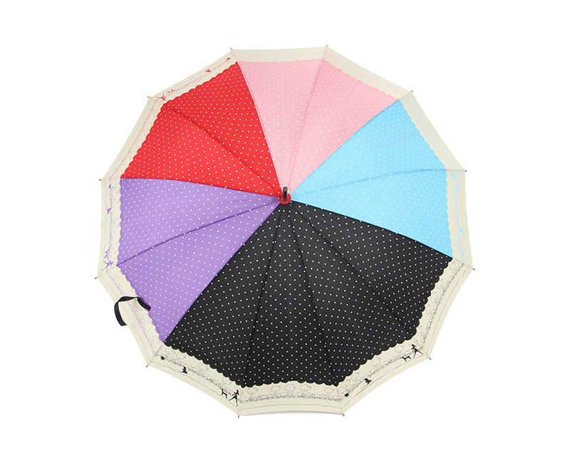 Factory direct source rain protection Japan Korea printed auto straight rainbow umbrella