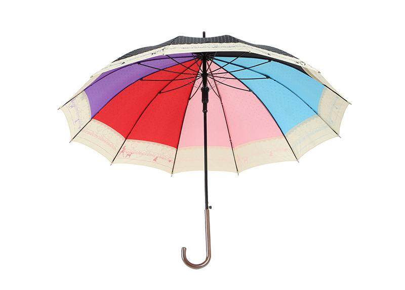 Factory direct source rain protection Japan Korea printed auto straight rainbow umbrella