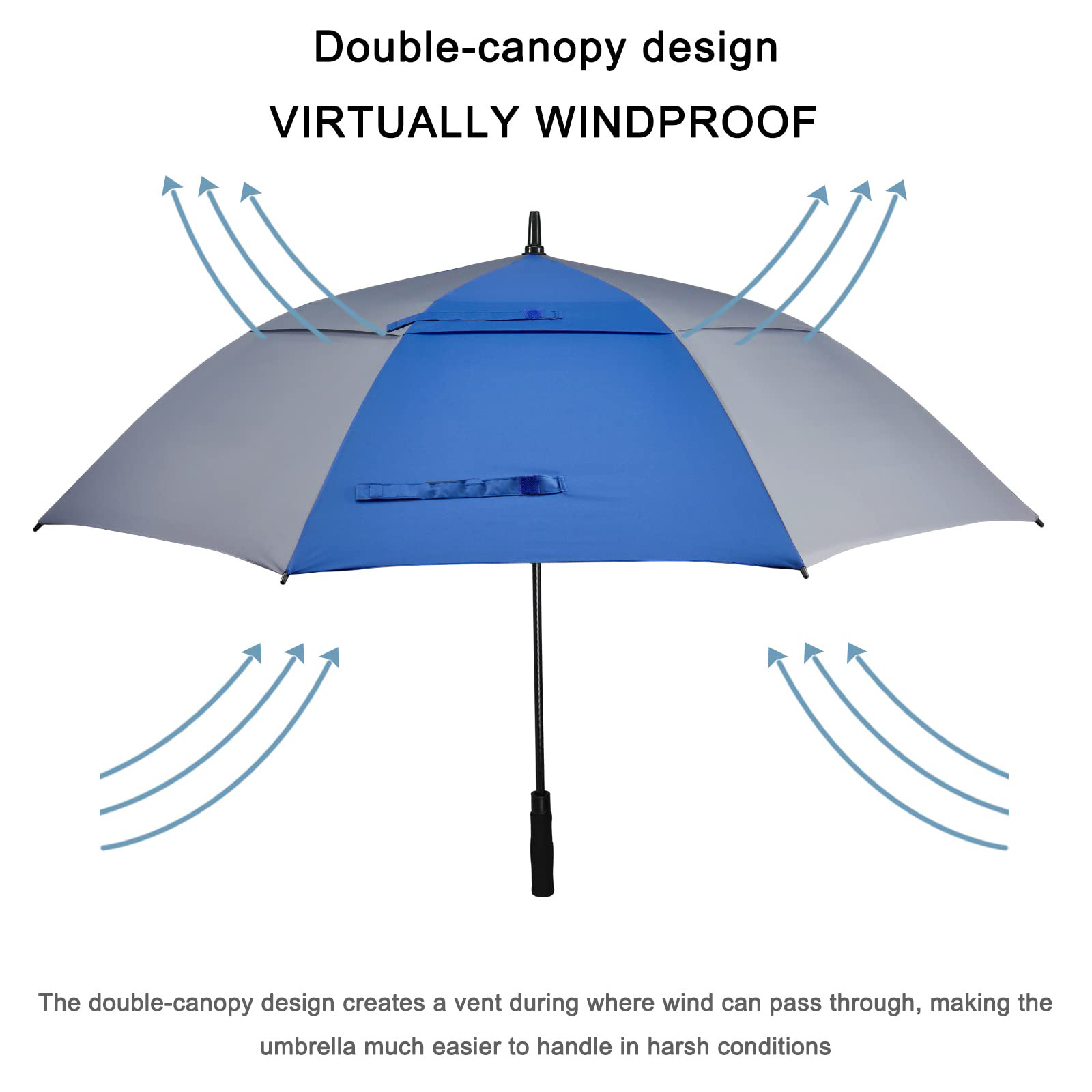 Worldwide promotional advertising 2 layers double canopies auto golf umbrella