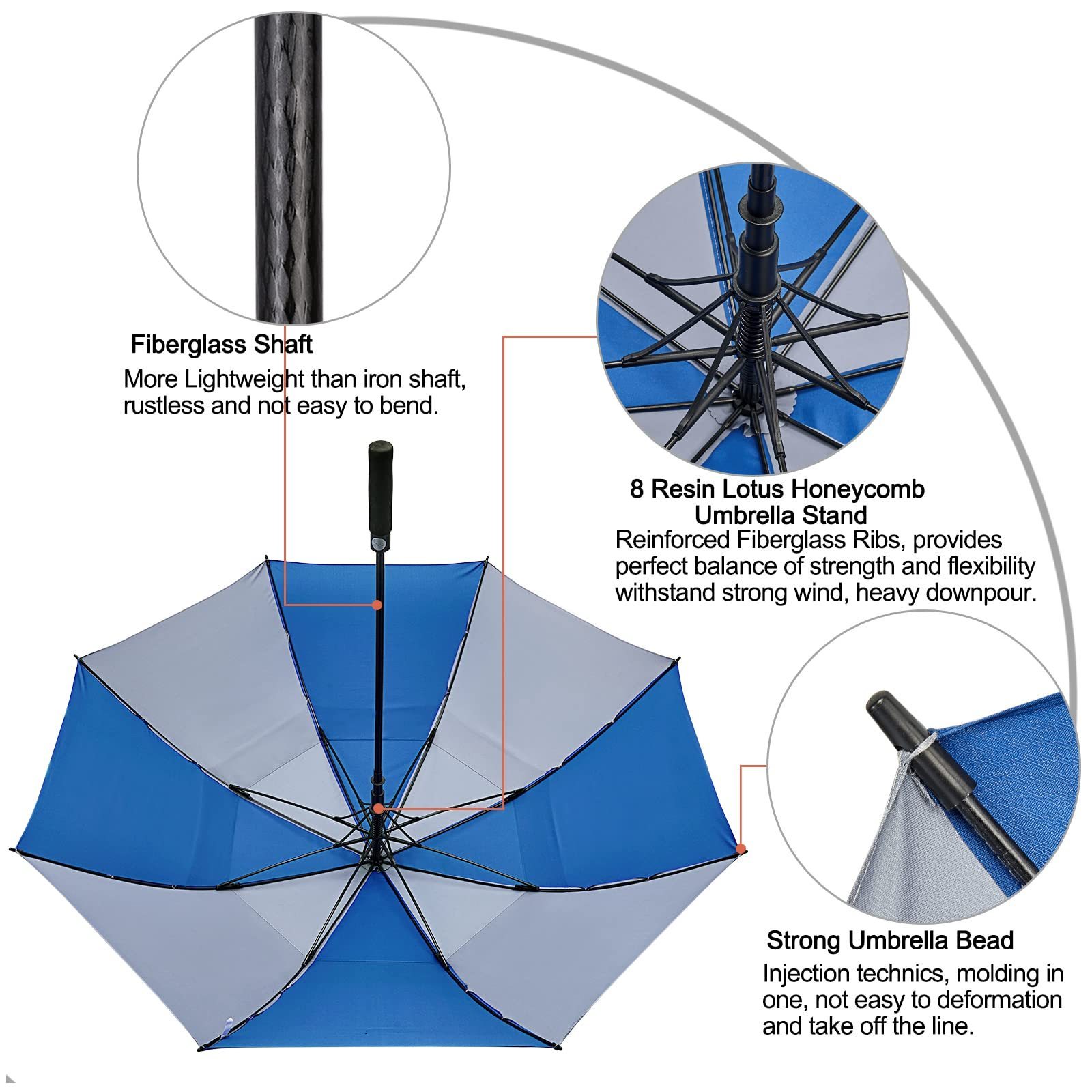 Worldwide promotional advertising 2 layers double canopies auto golf umbrella