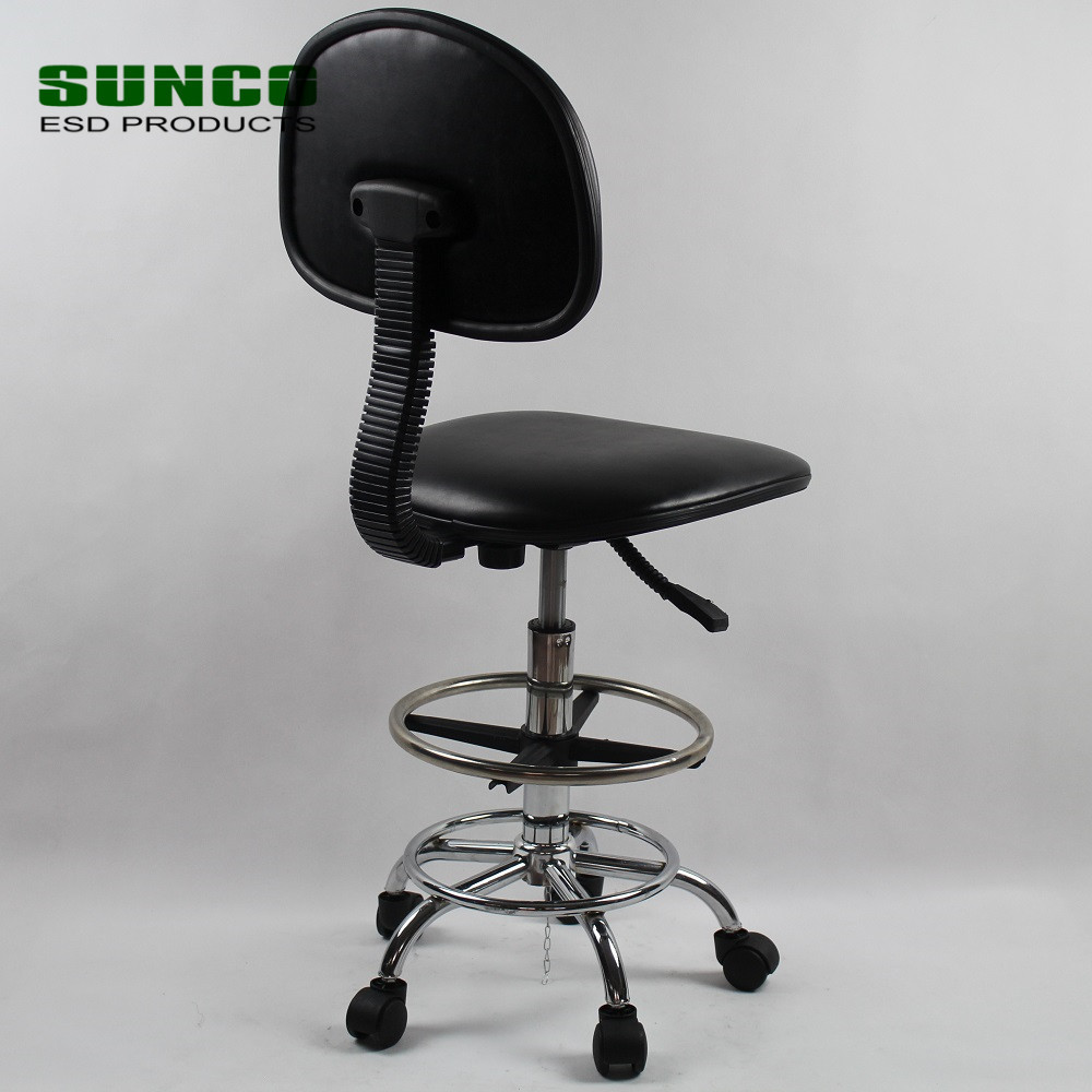 Laboratory ESD Chair with Anti Static PU Leather and Conductive Chain