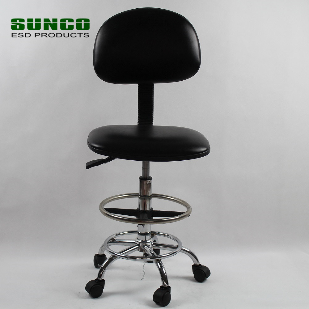 Laboratory ESD Chair with Anti Static PU Leather and Conductive Chain