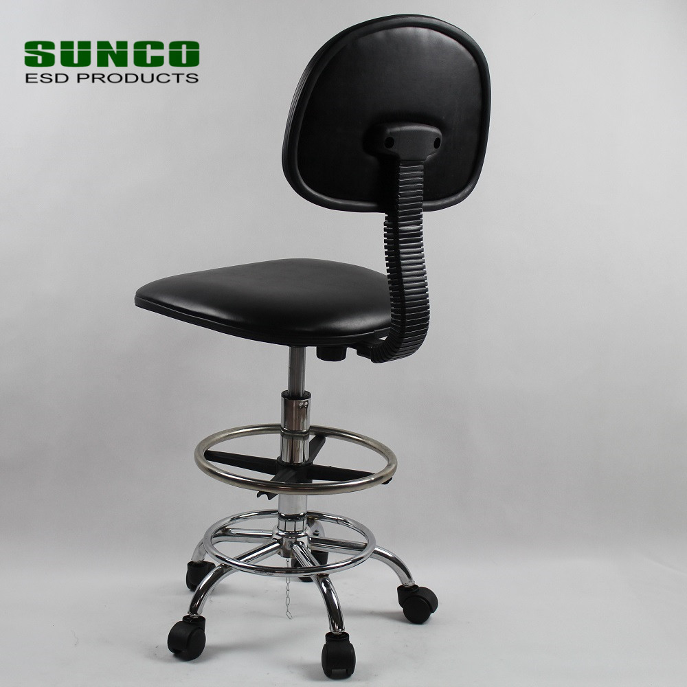 Laboratory ESD Chair with Anti Static PU Leather and Conductive Chain