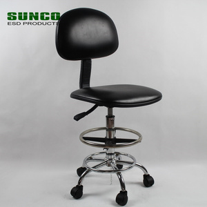 Laboratory ESD Chair with Anti Static PU Leather and Conductive Chain