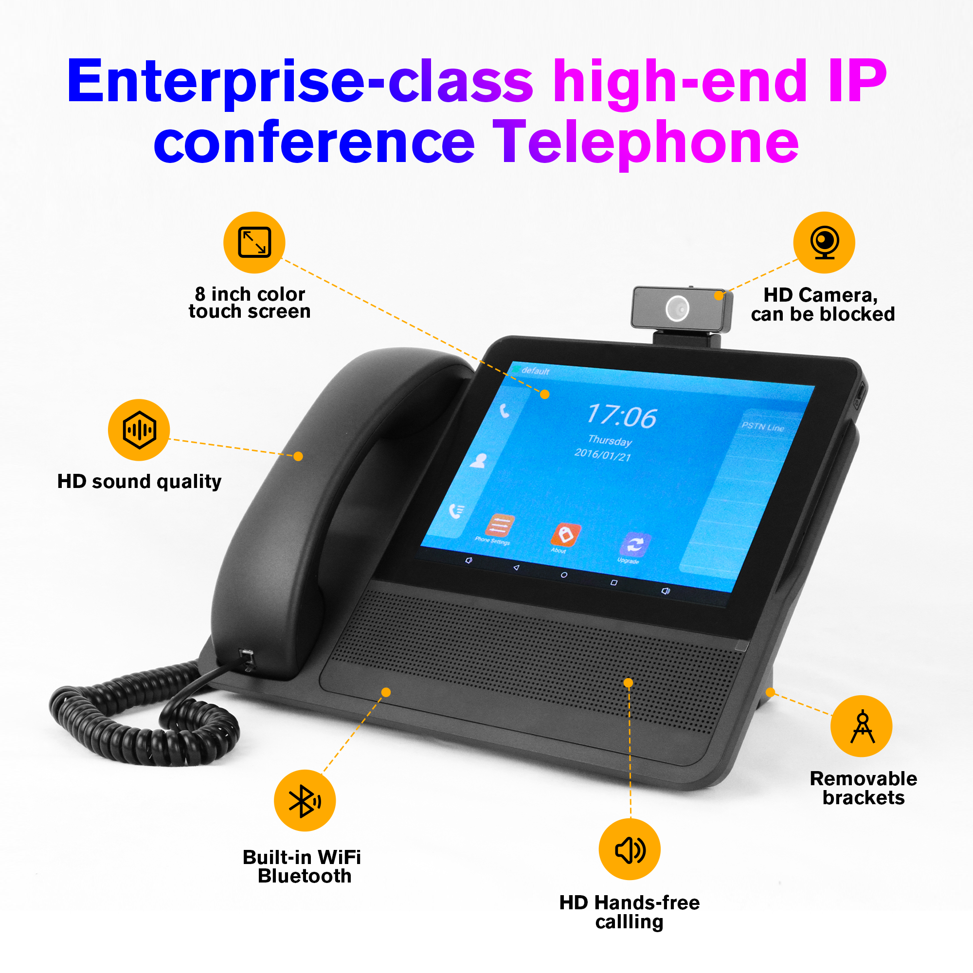 8inch wireless desktop voip IP phone SUNCOMM SC09 office school hospitalf business android Video wifi SIP telephone