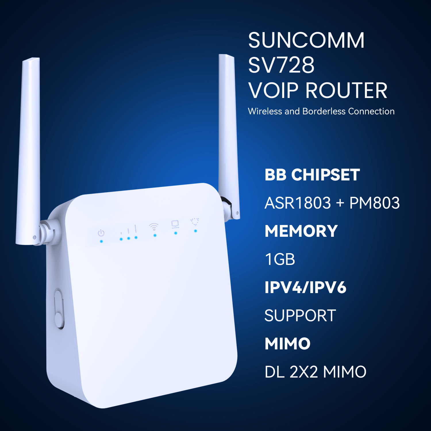 New SUNCOMM SV728 4G LTE WiFi Router VPN VoLTE VoIP Built in Battery 2920mAh 2x2 MIMO Antenna VoIP Router