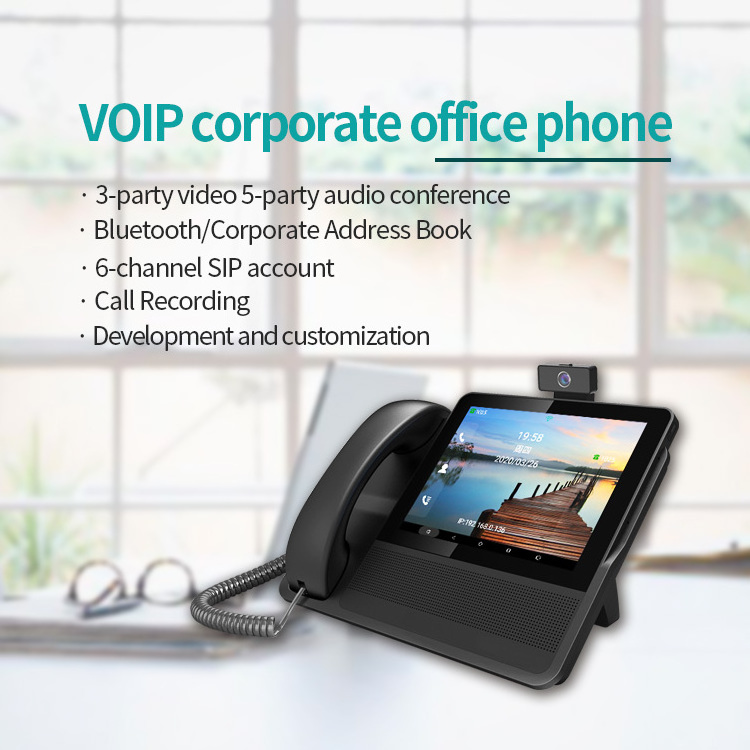 VOIP IP Phone 8inch WiFi Android Smart HD Video Phone for business conference hotel home PSTN+IP Video Phone