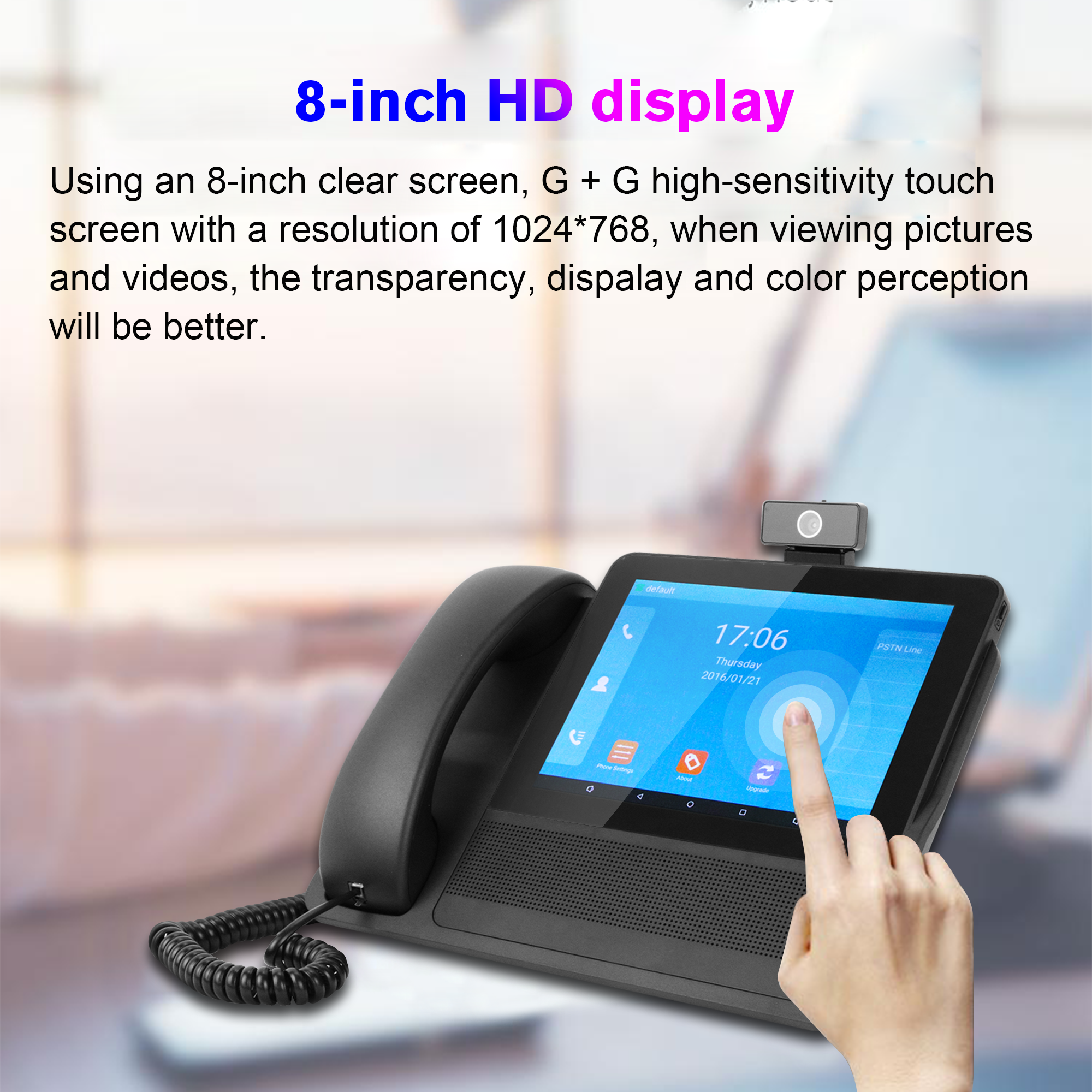 8inch wireless desktop voip IP phone SUNCOMM SC09 office school hospitalf business android Video wifi SIP telephone