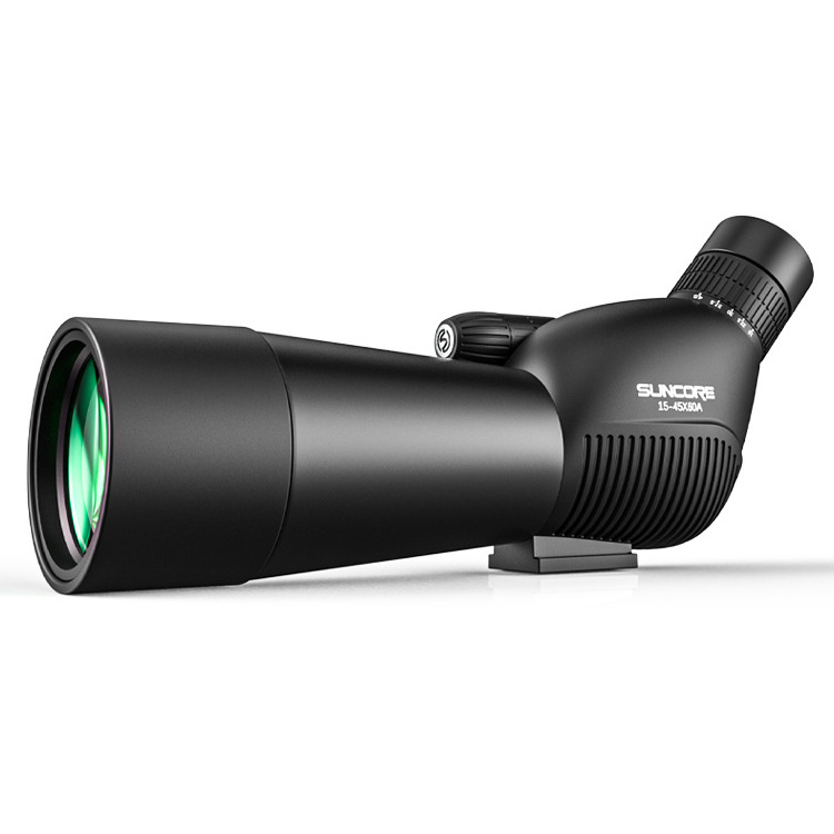 SUNCORE 15-45 x 60  Prism Waterproof Spotting Scope monocular for Bird Watching Target Shooting with Tripod  Optical Glass Lens