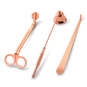 Easy To Extinguish Household Candle Fire Extinguisher Tools Candle Scissors Wick Trimmer Rose Gold set