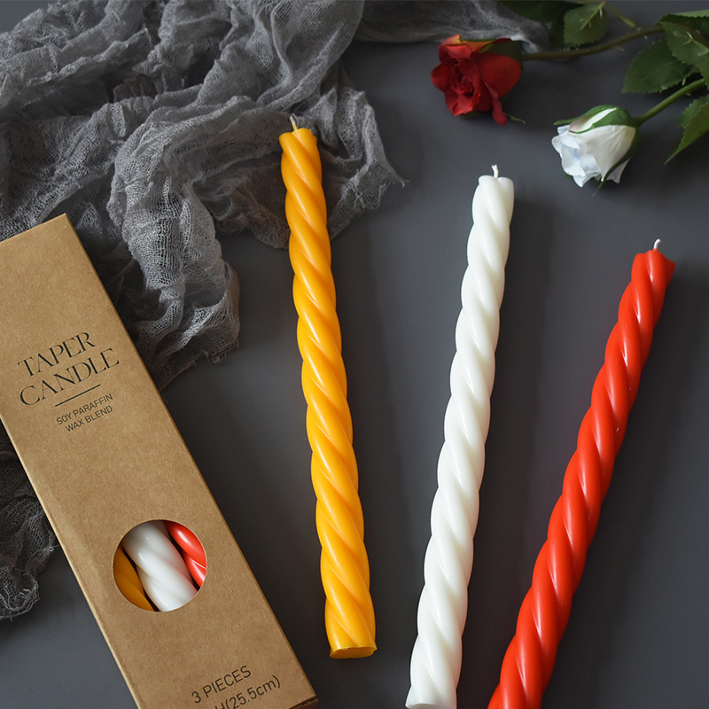 Candittle Soy Wax Decorative Aroma Drippless Long Frameless White Scented Taper Candles Sets Wholesale Tapered Candle Suppliers