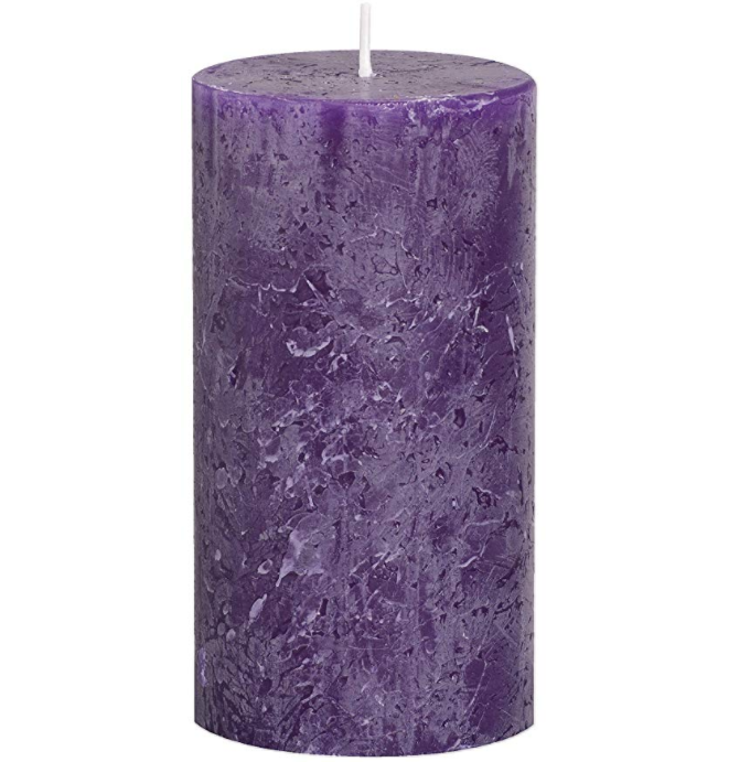 High-quanlity rustic style violet colour party decoration pillar wedding favors  candle